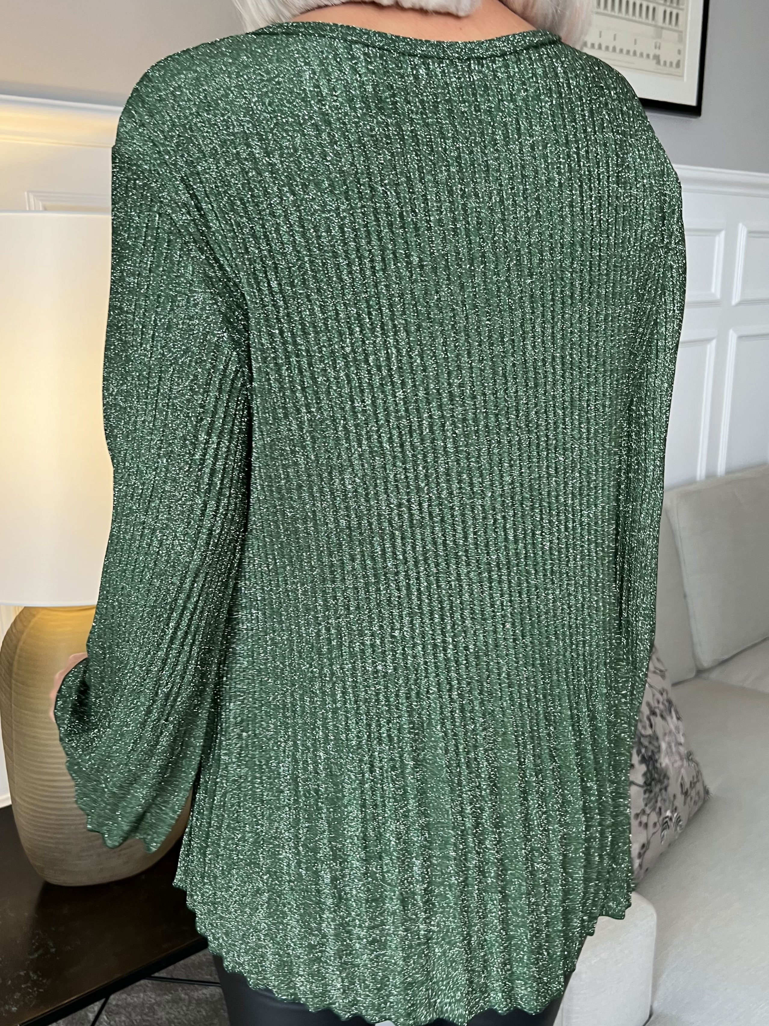 Ricarda - Bluse i glimmerstof med plisseringer